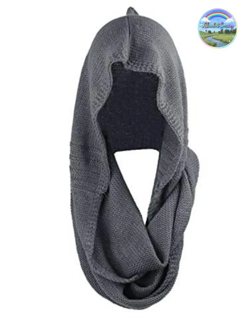 Hooded Scarf Beanie Winter Knit Infinity Scarf Wrap Wool